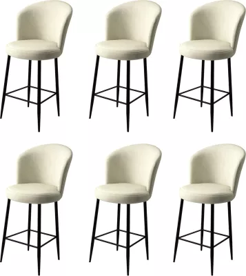 Set karrigesh për bar (6 copë), Hanah Home, Fora, krem, e zezë