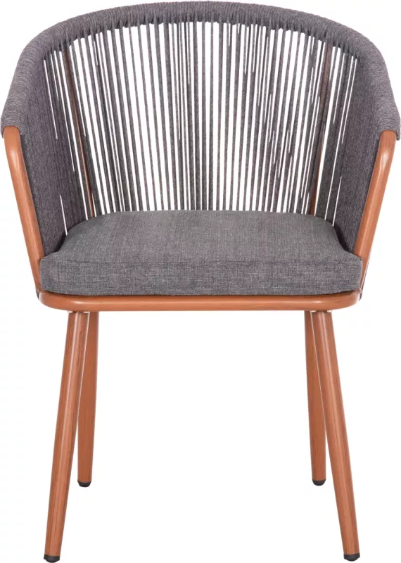 Karrige për ngrënie HARRIET FH5548.11, alumin kafe, kornizë gri, 60x62x80.5 cm, set prej 4 copash