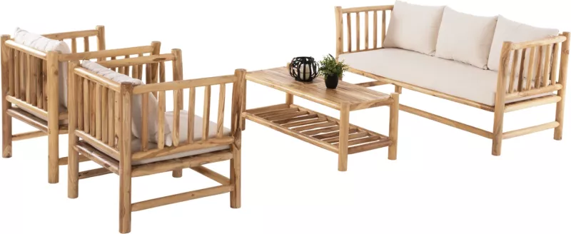 Set ulëse për kopsht FH9340, 4 pjesë, dru/të bardha
