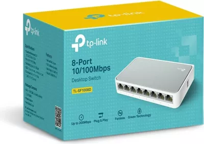 Switch TP-Link TL-SF1008D, 8 porte, Fast Ethernet, Bardhë