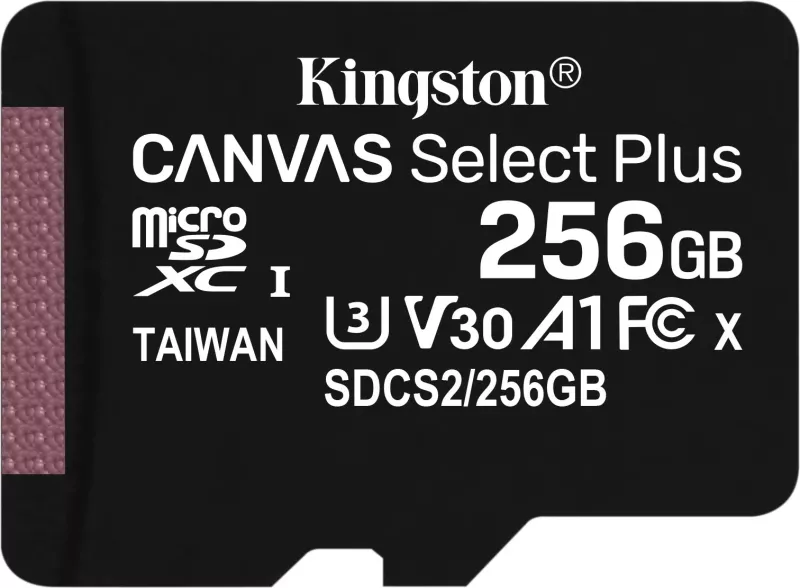 Kartelë MicroSDXC Kingston 256GB Canvas Select Plus, 100 MB/s, e zezë