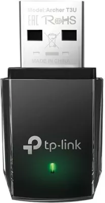 Adapter Wi‑Fi USB, TP-Link Archer T3U, AC1300 dual-band MU-MIMO, USB 3.0, e zezë