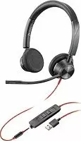 Kufje Poly Blackwire 3315 USB-A, monaurale me mikrofon, me kabllo, të zeza