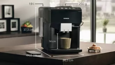 Aparat kafeje Siemens EQ.500 TP513R09, plotësisht automatik, 1.9 L, i zi