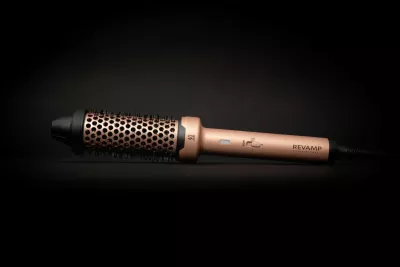 Brushë ngrohëse për stilim flokësh Revamp BR-1400AGD 40 mm ceramic 180°C ionic, rozë ari