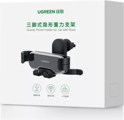 Mbajtëse telefoni për veturë, UGREEN 80871 Air Vent, 4.7-7.2", rrotullim 360°, e zezë, me kuti