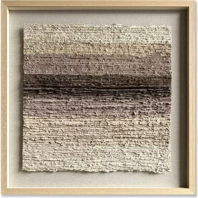 Pikturë dekorative katrore, letër, xham, ngjyrë bezhë-kafe-natyrale, 80x80x4 cm
