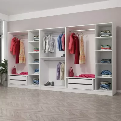 Dollap rrobash Skye Decor, i bardhë, 360x210x52cm, 8 pjesë