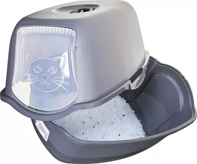 Kuti rëre për mace DIAMENTIQ BAYA, plastikë, 55.5x40x38.7 cm, antracit