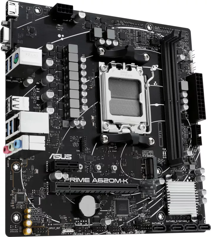 Pllakë amë ASUS PRIME A620M-K, AMD, Socket AM5, DDR5, 96 GB