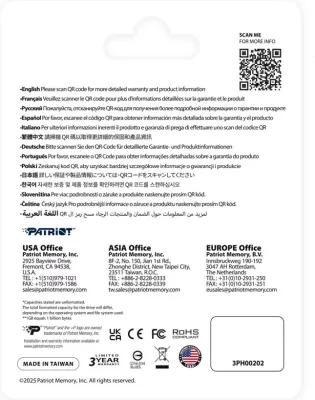 Flash drive Patriot Tab T560, 256GB, Dual USB, Argjend