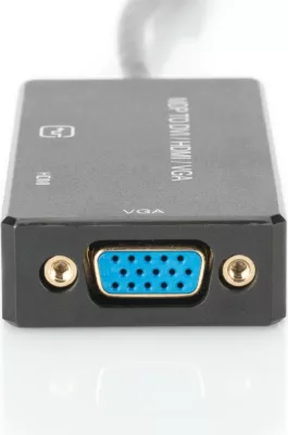 Kabllo konvertues Digitus mDP në DVI/HDMI/VGA, 0.2m, i zi