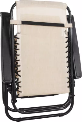 Karrige relaks COMPANION HM5095.12, metal i zi + textilene bezhë, 67x145x110H cm
