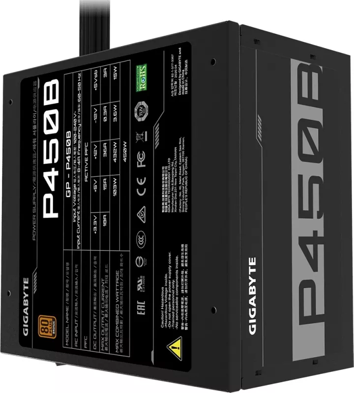 Furnizues energjie Gigabyte P450B, 450W, 24 pin, i zi