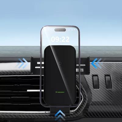 Mbajtës telefoni me karikues wireless Wozinsky WEDZ-3Y8S për veturë, 15W, i zi