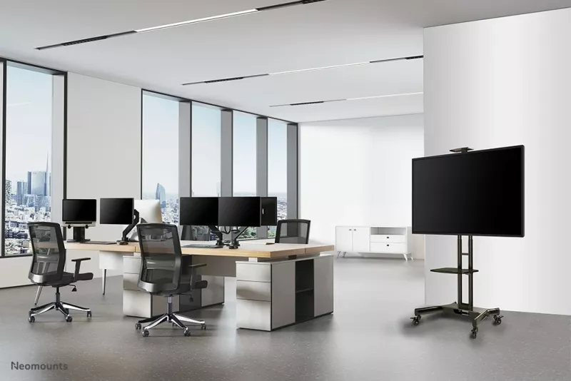 Karrocë TV Newstar NM-M1700BLACK, për ekrane 32-75 inç, rregullim lartësie, ngjyrë e zezë