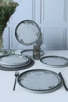 Set pjatash shërbimi (6 copë), Hermia Concept, X00018264, ngjyrë kaltër e çelët
