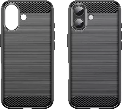 Mbështjellës Hurtel Carbon Case për iPhone 17, i zi