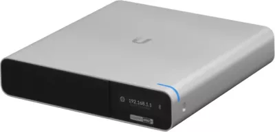 Konsolë menaxhimi rrjeti UBIQUITI UniFi CloudKey+ 3GB RAM, 32GB eMMC, SSD SATA, PoE, Gigabit Ethernet, Bluetooth, OLED, e zezë/argjend