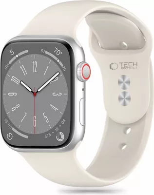 Rrip silikoni Tech-Protect për Apple Watch 4/5/6/7/8/9/SE/Ultra 1/2, Bezhe