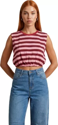 Maicë crop I am 26038 për femra, bordeaux
