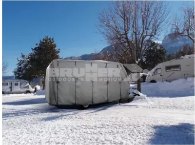 Mbulesë mbrojtëse për rimorkio/karavan BRUNNER 7241460N, 400-450 cm, univerzale, gri, me çantë ruajtjeje