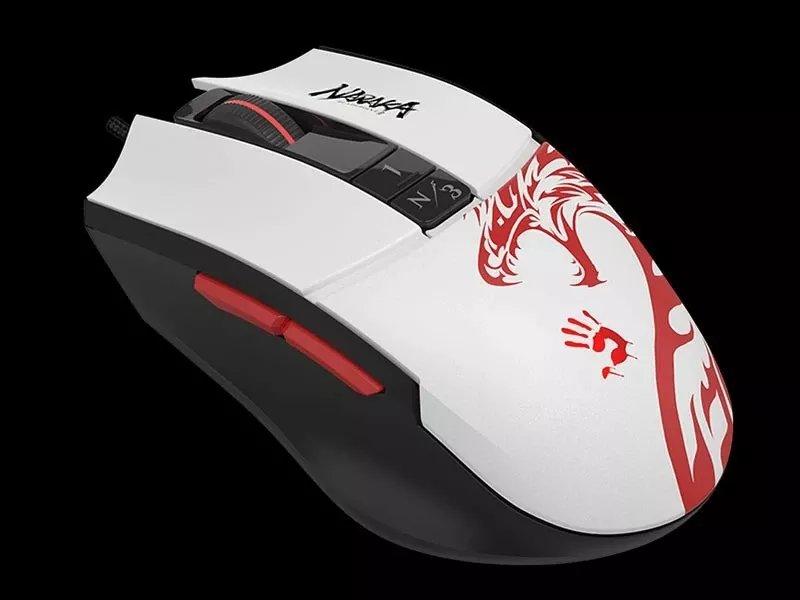 Maus A4Tech Bloody L65 MAX RGB Naraka, i bardhë-zi