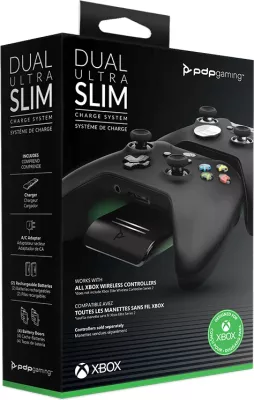 Stacion karikimi PDP Dual Ultra Slim për Xbox One/Xbox Series X|S, për 2 kontrollera