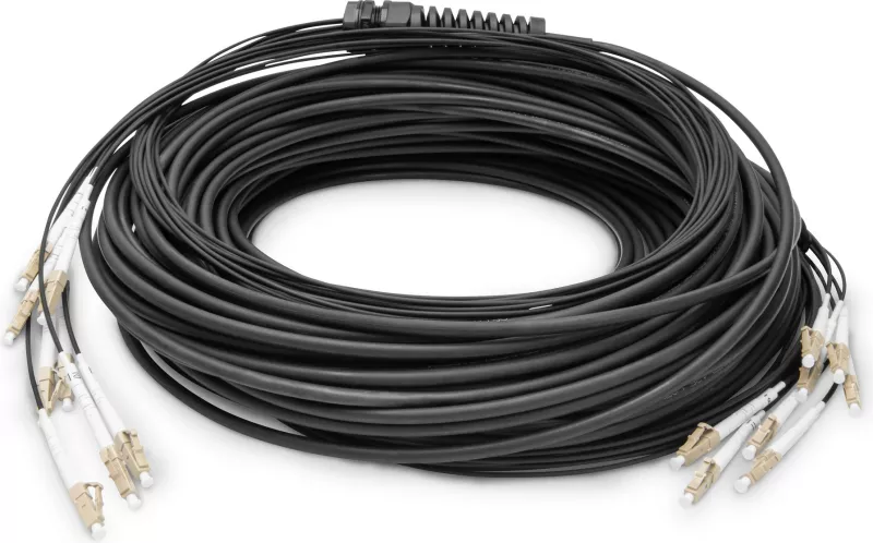 Kabllo optik Digitus OM4, 8 fibra, LC/UPC-LC/UPC, 50m, e zezë