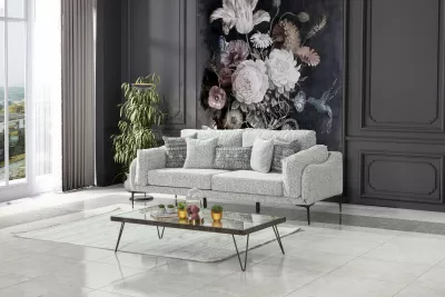 Divan treshe Atelier del Sofa, Mia, ngjyrë gri
