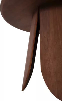 Tavolinë e rrumbullakët për ngrënie, DENTY, MDF me furnir lisi, ngjyrë arre, Φ120x75H cm