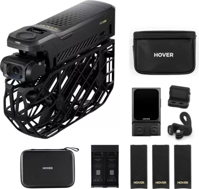Dron HOVERAir X1 PROMAX Ultimate Cycling Kit, i zi, palosshëm, 4 bateri