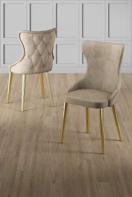Set karrigesh (4 copë), Hanah Home, Alpa, kapuçino, ar