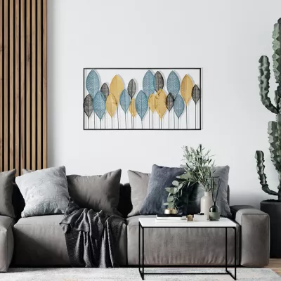 Aksesor dekorativ metalik për mur Wallity, Zevahir 4, shumëngjyrësh, 115x3x60cm