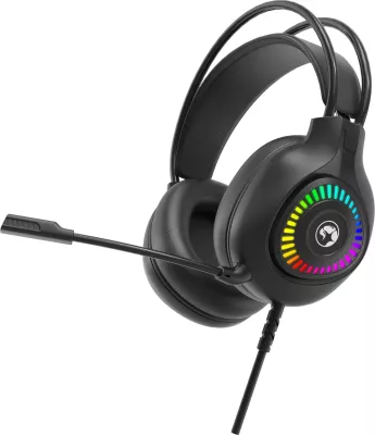 Kufje gaming Marvo H8325, wired USB 2.0, RGB, stereo, me mikrofon, zezë