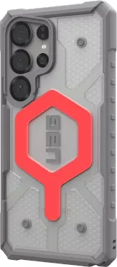 Mbështjellës UAG Pathfinder Clear Magnet Bundle për Samsung Galaxy S25 Ultra 5G, me rrip dore, Gri/Kuqe