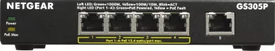 Switch Netgear GS305P-300EUS, 5 porte, PoE