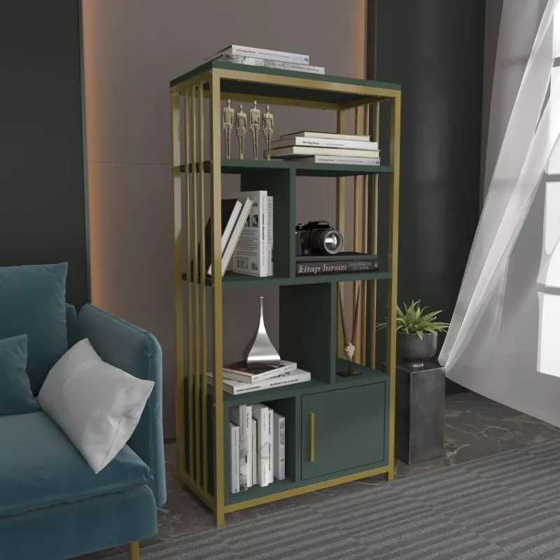 Raft librash Hanah Home, Valero, ngjyrë e gjelbër dhe ari