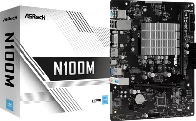 Pllakë amë ASRock N100M, Intel CPU onboard, micro ATX, e zezë