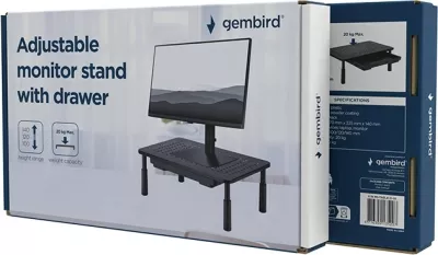 Mbajtëse monitori Gembird MS-TABLE-D-01 me sirtar, e zezë