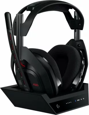 Kufje gaming Logitech Astro A50 Gen5 (939-002224), wireless, USB/USB-C, me stacion karikimi, të zeza
