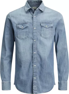 Këmishë për meshkuj Jack & Jones JJESHERIDAN L/S, denim [Madhësia: XXL]