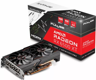 Kartelë grafike Sapphire PULSE Radeon RX 6500 XT, 8 GB, GDDR6, PCI Express x4 4.0, e zezë