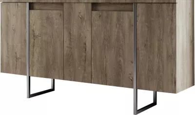 Set mobiljesh për dhomë dite, ngjyrë arre dhe argjendi, Hanah Home Luxe