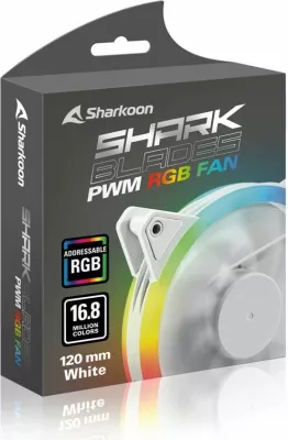 Ventilator kase SHARKOON SHARK Blades PWM RGB 120mm i bardhë