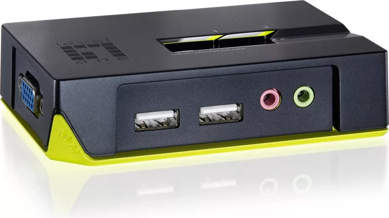 Switch KVM LevelOne 2-Port USB VGA, 2048 x 1536, i zi, jeshil