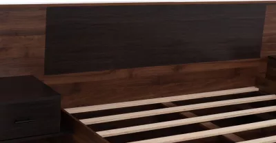 Krevat dopio me komodina anësore, CARYS FH744.11, melaminë, ngjyrë arre/wenge, për dyshek 160x200cm