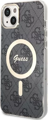 Set mbështjellës Guess GUBPP14SH4EACSK me karikues wireless për iPhone 14 6.1", i zi, MagSafe