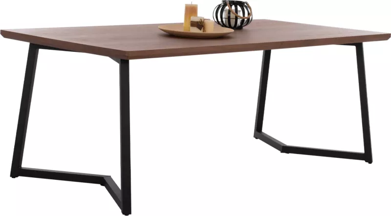 Tavolinë ngrënie JAY FH9304.02 MDF sipërfaqe ngjyrë arre këmbë metali 200x100x75H