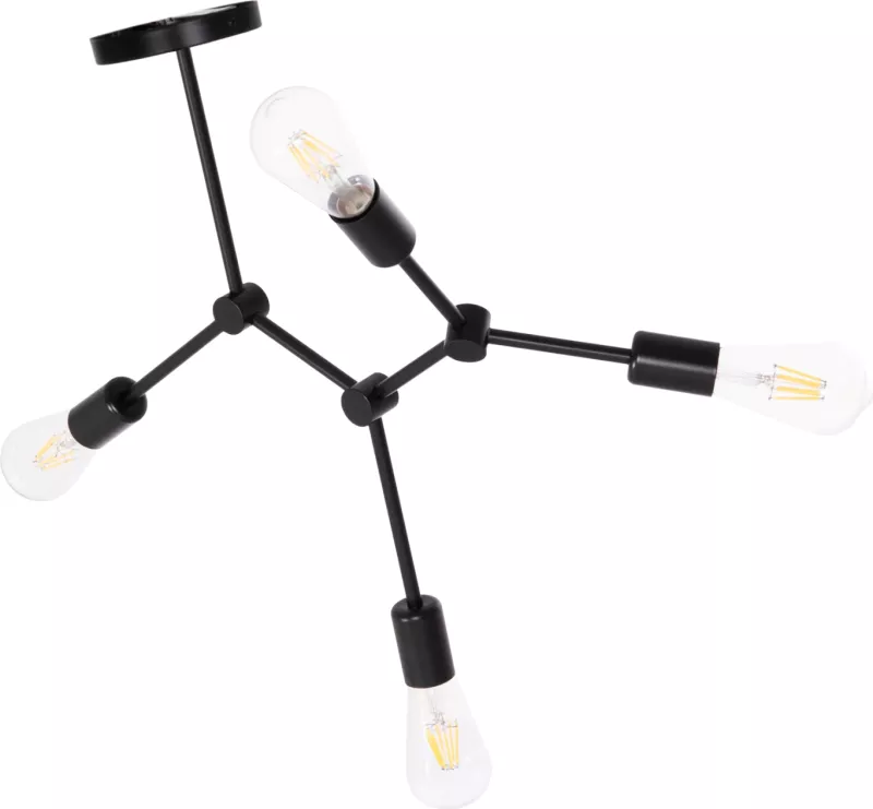 Llambë tavani varëse LIGHTY, 4 drita, metal i zi, FH7405.11, 57x5x52cm